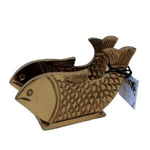New Gold Retro Chinese New Year Lucky Fish Dinning Kitchen NAPKIN HOLDER